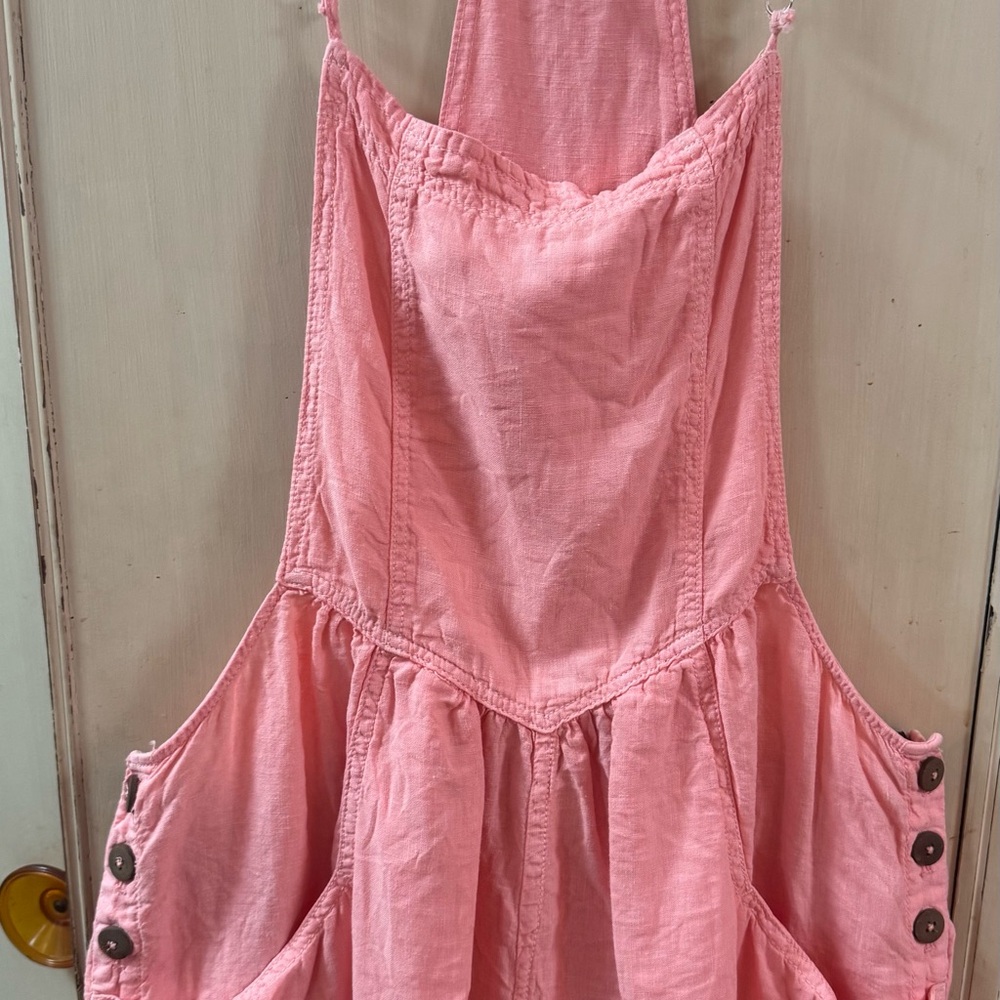 Free People Coral Linen short jumpsuit - Picture 6 of 7